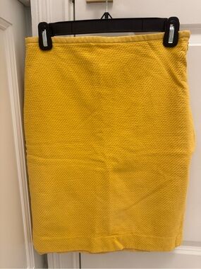 The Limited Yellow Textured Pencil Skirt